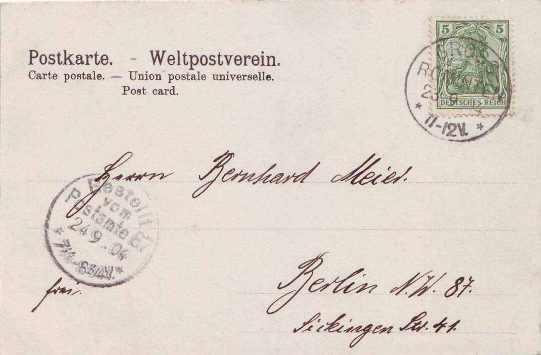 Postcard Gross Rominten Berlin 1904
